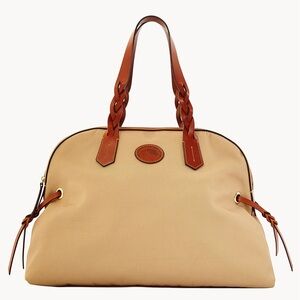 Dooney & Bourke Nylon Large Domed Satchel in Khaki